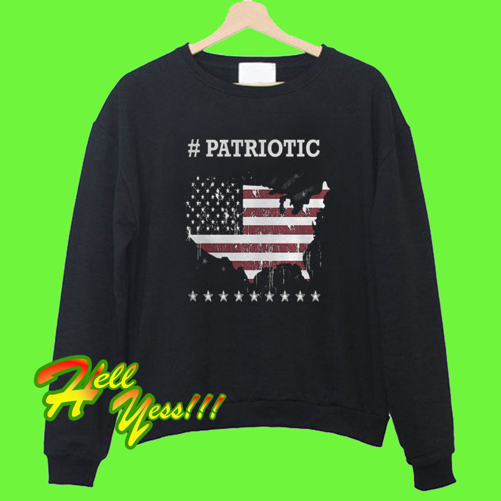 Patriotic Hashtag Flag 4th of July America Sweatshirt